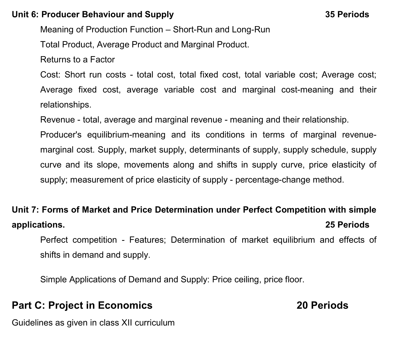 CBSE Class 11 Economics Syllabus 2022-23 for Term 2