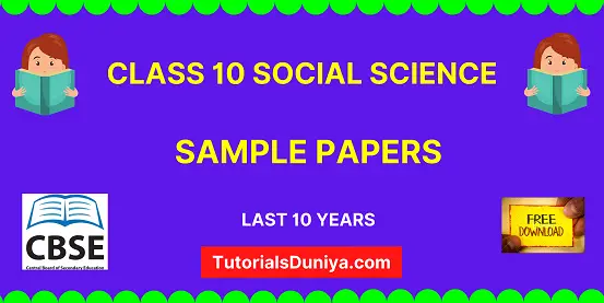 CBSE Class 10 Social Science Sample Paper with solutions pdf