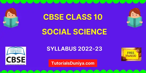 CBSE Class 10 Social Science Syllabus 2023-24