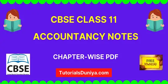 Download complete cbse class 11 Accountancy Notes pdf