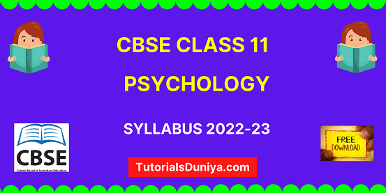 CBSE Class 11 Psychology Syllabus 2023 24 Term 1 2