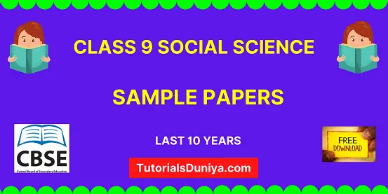 CBSE Class 9 Social Science Sample Paper with solutions pdf